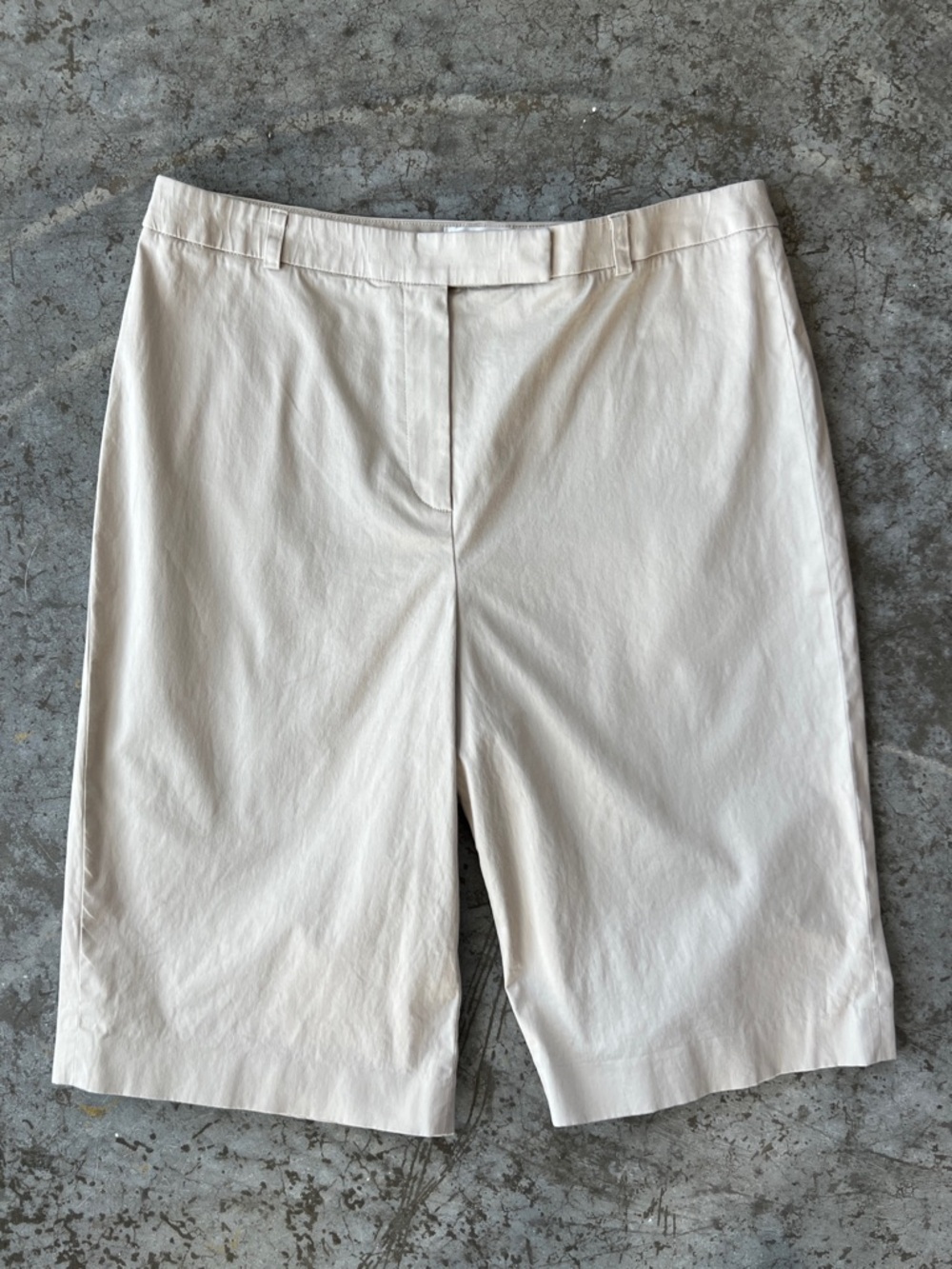 Talbots Khaki Shorts Bermuda Stretch Womens Size 10 Neutral Beige Vintage Summer